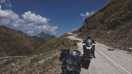 section of Barros pass Motorcycle touring through Baros pass in north greece