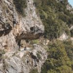 Ride under the rocks Taygetos pass