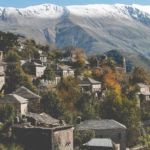 View of the traditional village of Sirako in Epirus, Greece discover Tzoumerka with MotoGreece