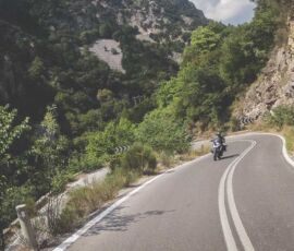 riding on the Taygetos mountain pass road