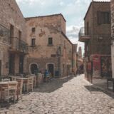 in the cobblestone streets of Areopolis