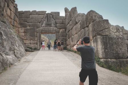 the Lions Gate at ancient Mycenae