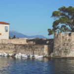 in Nafpaktos view of Nafpaktos old harbour