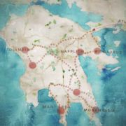 map of motorcycle tour of Peloponnese