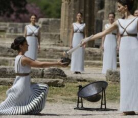 Ancient Olympia, olympic flame lighting ceremony