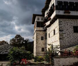 traditional architecture in Pelion, motorcycle tour with MotoGreece