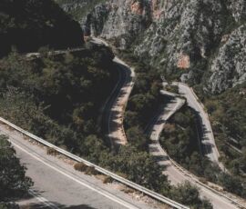 section of Taygetos mountain road, on tour with MotoGreece
