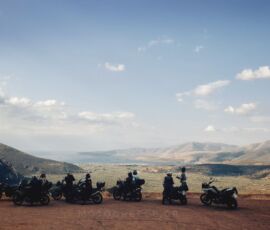 View of Corinthian Gulf from Delphi, on tour with MotoGreece