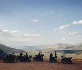 View of Corinthian Gulf from Delphi, on tour with MotoGreece