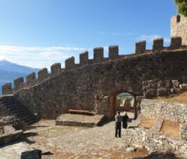 in the castle of Nafpaktos, with MotoGreece