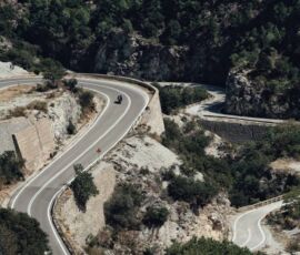 section of Taygetos mountain road, on tour with MotoGreece