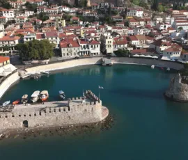 Aerial view of Nafpaktos, by MotoGreece