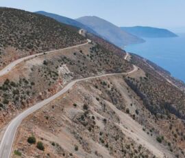 view of the coastal road between Nafpaktos and Itea, on tour with MotoGreece
