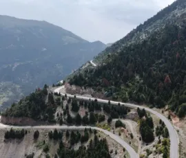 switchbacks and alpine scenery on the east side of Arcadia